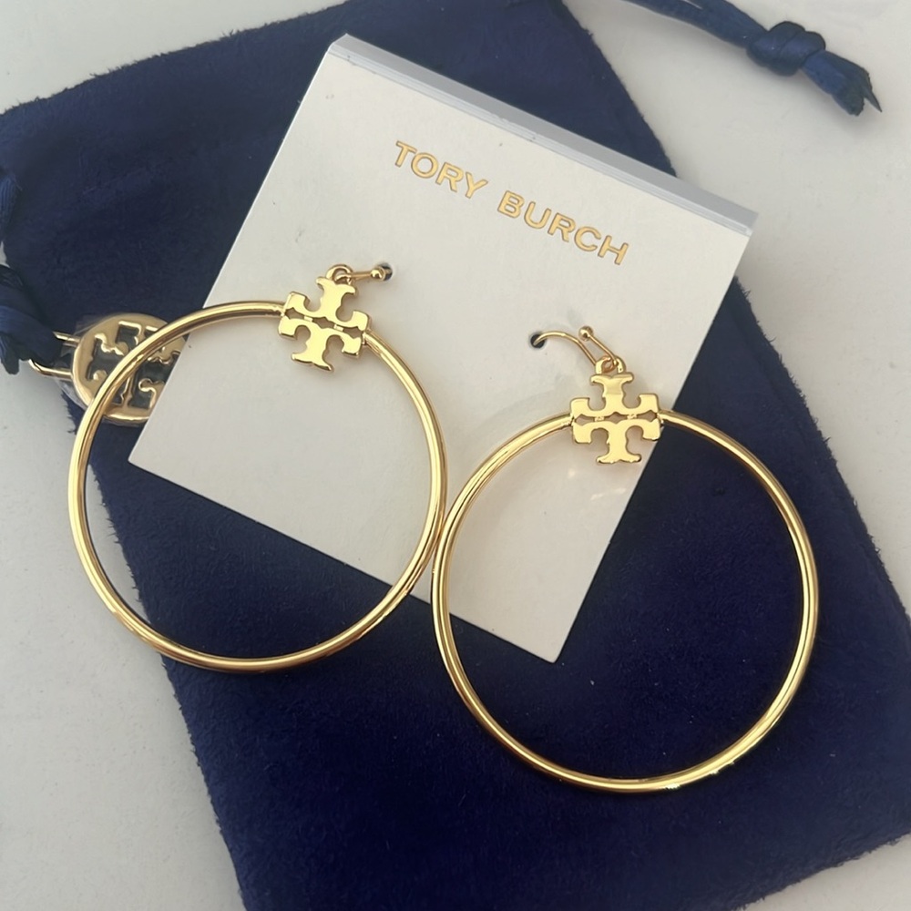 Tory Burch Stocked-T Hoop